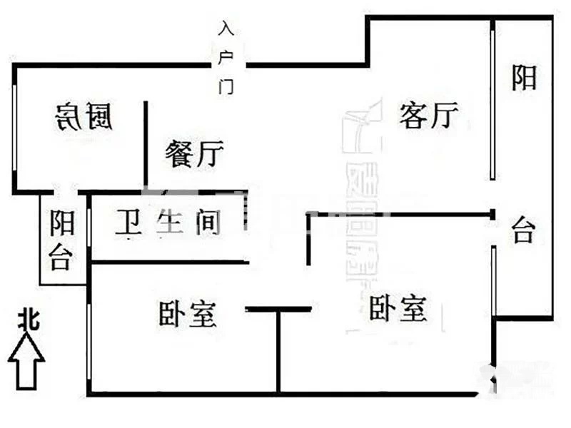 京达花园,板楼电梯房,东西通透大2居,明厨明卫!